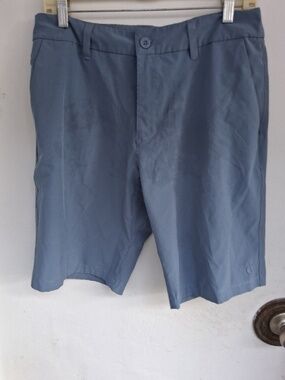 Hang Ten Men Shorts 32 Blue Hybrid Logo Chino Surf Beach Quick Dry